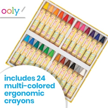 Ooly Brilliant Bee Crayons | Bright Ergonomic Set of 24