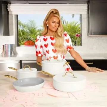 Paris Hilton Iconic Nonstick Pots and Pans Set - Elevate Your Cooking