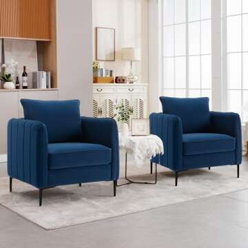 Stylish Blue Velvet Accent Chair for Luxury Comfort