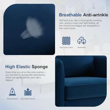 Stylish Blue Velvet Accent Chair for Luxury Comfort