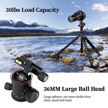 Tripod for Camera, Victiv 81 inch Professional Camera Tripod Monopod, Tall DSLR Tripod Heavy Duty, Aluminium Compact Travel Tripod with Phone Mount, Compatible with Canon Nikon Sony