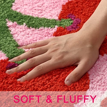 Fosiyaa Cherry Bath Mat - Cute Non-Slip Absorbent Rug