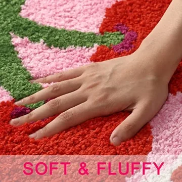 Fosiyaa Cherry Bath Mat - Cute Non-Slip Absorbent Rug