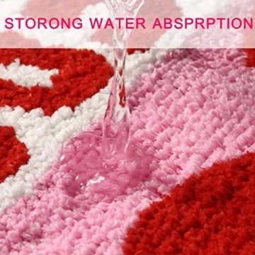 Fosiyaa Cherry Bath Mat - Cute Non-Slip Absorbent Rug