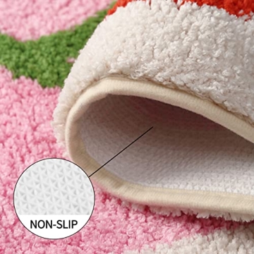Fosiyaa Cherry Bath Mat - Cute Non-Slip Absorbent Rug