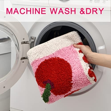 Fosiyaa Cherry Bath Mat - Cute Non-Slip Absorbent Rug