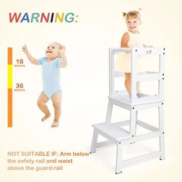 Kids Kitchen Step Stool with Chalkboard for Toddlers