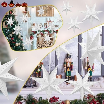 Haconba 8 Pack 3D Hanging Paper Stars for Home Decor