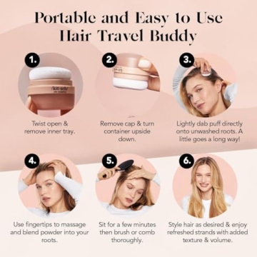 Kitsch Travel Size Dry Shampoo Powder - No White Cast, Organic Formula