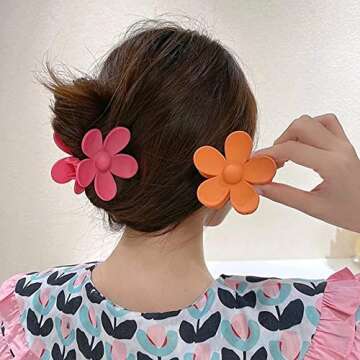 9 PCS Colorful Flower Hair Clips for Women and Girls