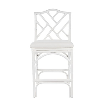 KOUBOO Chippendale Rattan Kitchen Counter Chair, Kitchen Island Seating, Kitchen Furniture, Bohemian Decor, Contemporary Seating, Off White Upholstery, White