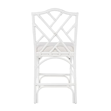 KOUBOO Chippendale Rattan Kitchen Counter Chair, Kitchen Island Seating, Kitchen Furniture, Bohemian Decor, Contemporary Seating, Off White Upholstery, White