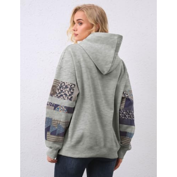 Stylish Eutten Women's Oversized Patchwork Hoodie