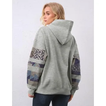 Stylish Eutten Women's Oversized Patchwork Hoodie