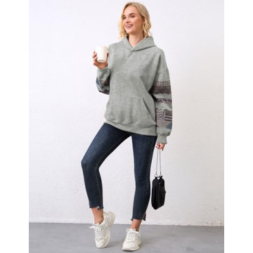 Stylish Eutten Women's Oversized Patchwork Hoodie