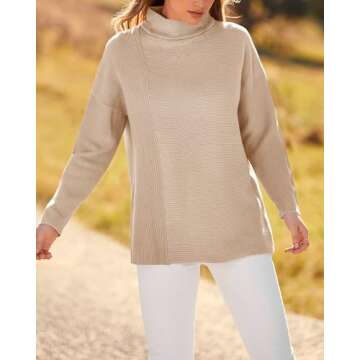 BTFBM Women's Ribbed Knit Long Sleeve Pullover Sweater Top - Solid Apricot, Medium