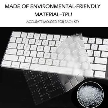 ProElife Keyboard Cover Skin for 2018-2017 Apple Magic Keyboard with Numeric Keypad A1843 US Enter MQ052LL/A Wireless Bluetooth Keyboard Ultra Thin Full Size TPU Protector, 0.13 mm, Transparent Clear
