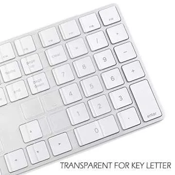 ProElife Keyboard Cover Skin for 2018-2017 Apple Magic Keyboard with Numeric Keypad A1843 US Enter MQ052LL/A Wireless Bluetooth Keyboard Ultra Thin Full Size TPU Protector, 0.13 mm, Transparent Clear