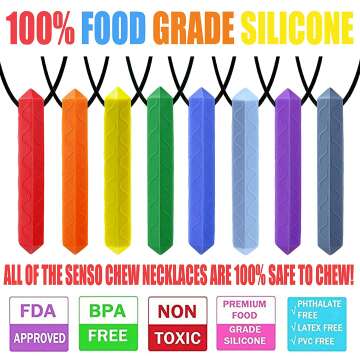 Chew Necklace Set for Sensory Relief - 8 Pack