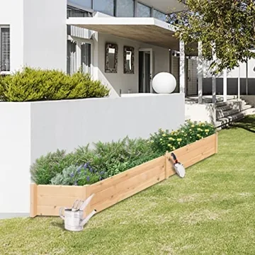 Crownland 8 ft Raised Garden Bed for Easy Planting and Gardening