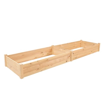 Crownland 8 ft Raised Garden Bed for Easy Planting and Gardening