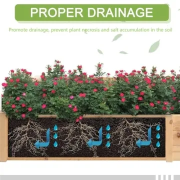 Crownland 8 ft Raised Garden Bed for Easy Planting and Gardening