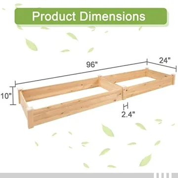 Crownland 8 ft Raised Garden Bed for Easy Planting and Gardening