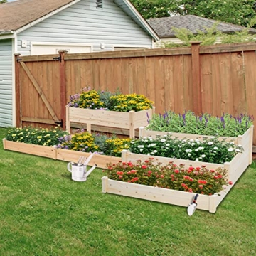 Crownland 8 ft Raised Garden Bed for Easy Planting and Gardening