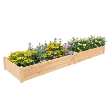 Crownland 8 ft Raised Garden Bed for Easy Planting and Gardening