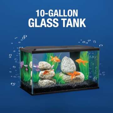 Tetra Goldfish LED Kit 10 Gallons, Complete Aquarium Set with Lighting and Filter