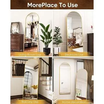 Antok Full Length Mirror, 66x23" Freestanding Floor Mirror
