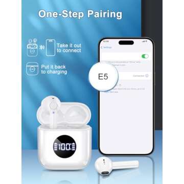 HIYDOO Wireless Earbuds Bluetooth 5.3 with Charging Case