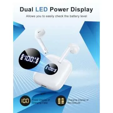 HIYDOO Wireless Earbuds Bluetooth 5.3 with Charging Case