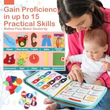 Montessori Busy Board for Toddlers 1-3 Years Educational Fun