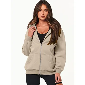 Stylish ANRABESS Womens Zip Up Hoodies for Fall