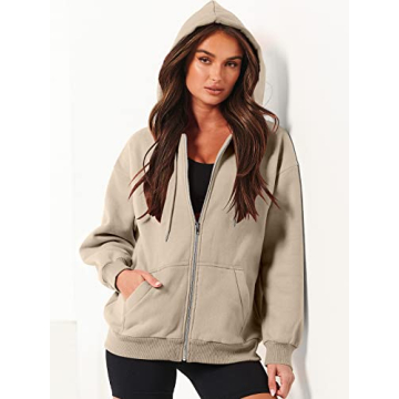Stylish ANRABESS Womens Zip Up Hoodies for Fall
