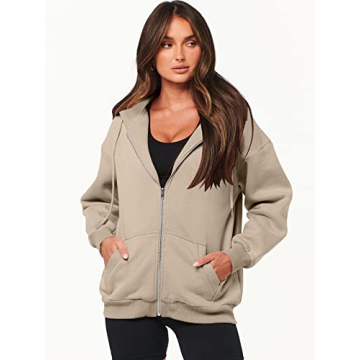Stylish ANRABESS Womens Zip Up Hoodies for Fall