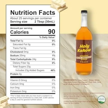 Holy Kakow White Chocolate Syrup for Coffee Drinks