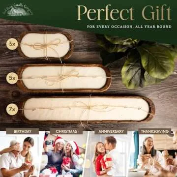 Red Barn Candle Company Wood Dough Bowl Candles | 100% Natural Soy Wax & Essential Oil Infused | Odor Eliminating + Pet Safe | Scented Candle Gifts for Men & Women (3-Wick, Lemon Verbena)