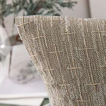 MIULEE Pack of 2 Decorative Burlap Linen Throw Pillow Covers Modern Farmhouse Pillowcase Rustic Wove...