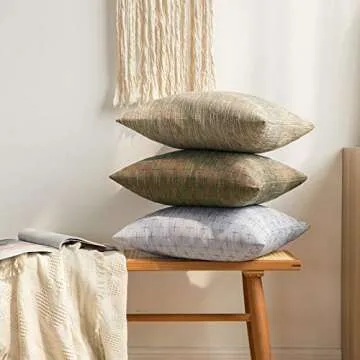 MIULEE Decorative Burlap Linen Pillow Covers for Elegant Home Decor