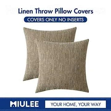 MIULEE Decorative Burlap Linen Pillow Covers for Elegant Home Decor