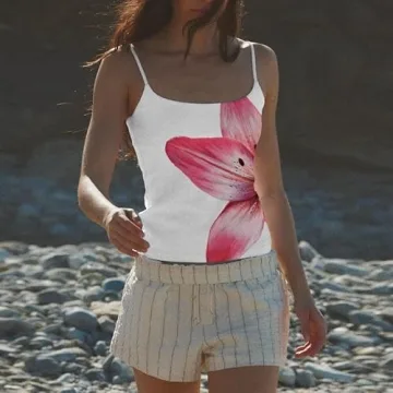 Trendy Y2k Women Graphic Tank - Slim Fit Summer Crop