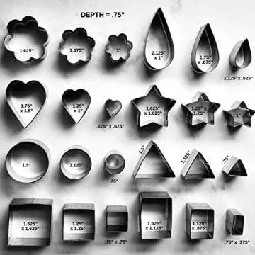 Ultra Cuisine Mini Cookie Cutter Shapes Set - 24 Small Molds To Cut Out Pastry Dough Pie Crust & Fruit - 304 Durable Stainless Steel Cutters - Cut Tiny Heart Shapes - Bake Like A Pro For A Lifetime