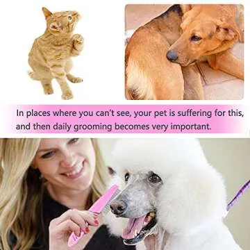 Cat Comb Dog Comb Fine Tooth Comb Pet Comb Grooming Set For Grooming And Removing Dandruff Flakes Remove Float Hair Tear Marks (pink)