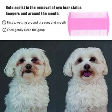 Cat Comb Dog Comb Fine Tooth Comb Pet Comb Grooming Set For Grooming And Removing Dandruff Flakes Remove Float Hair Tear Marks (pink)