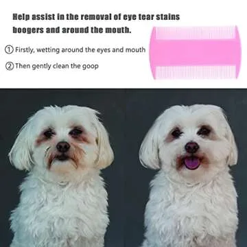 Cat Comb Dog Comb Fine Tooth Comb Pet Comb Grooming Set For Grooming And Removing Dandruff Flakes Remove Float Hair Tear Marks (pink)