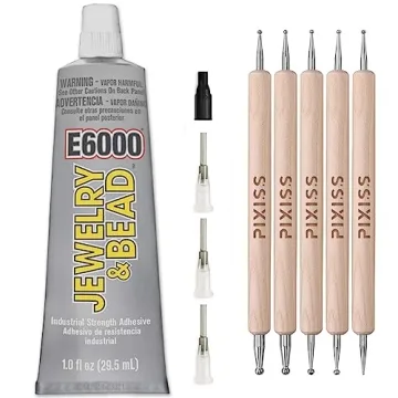 E6000 Adhesive Rhinestones Glue for Crafts, Jewelry and Bead E6000 Clear Glue with Precision Tips & ...