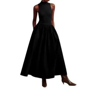 Dsewpaur Sleeveless Maxi Dress for Women with Pockets