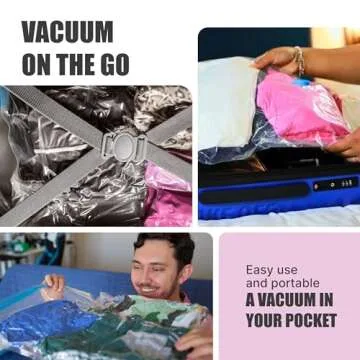 TAKE OFF Mini Vacuum Rechargeable Pump, Reduce Original Volume, Vacuum Seal Air Compression, Lightweight and Portable Travel Vacuum Pump, For Travel Space Saving and for Vacuum Seal Bags, Blue